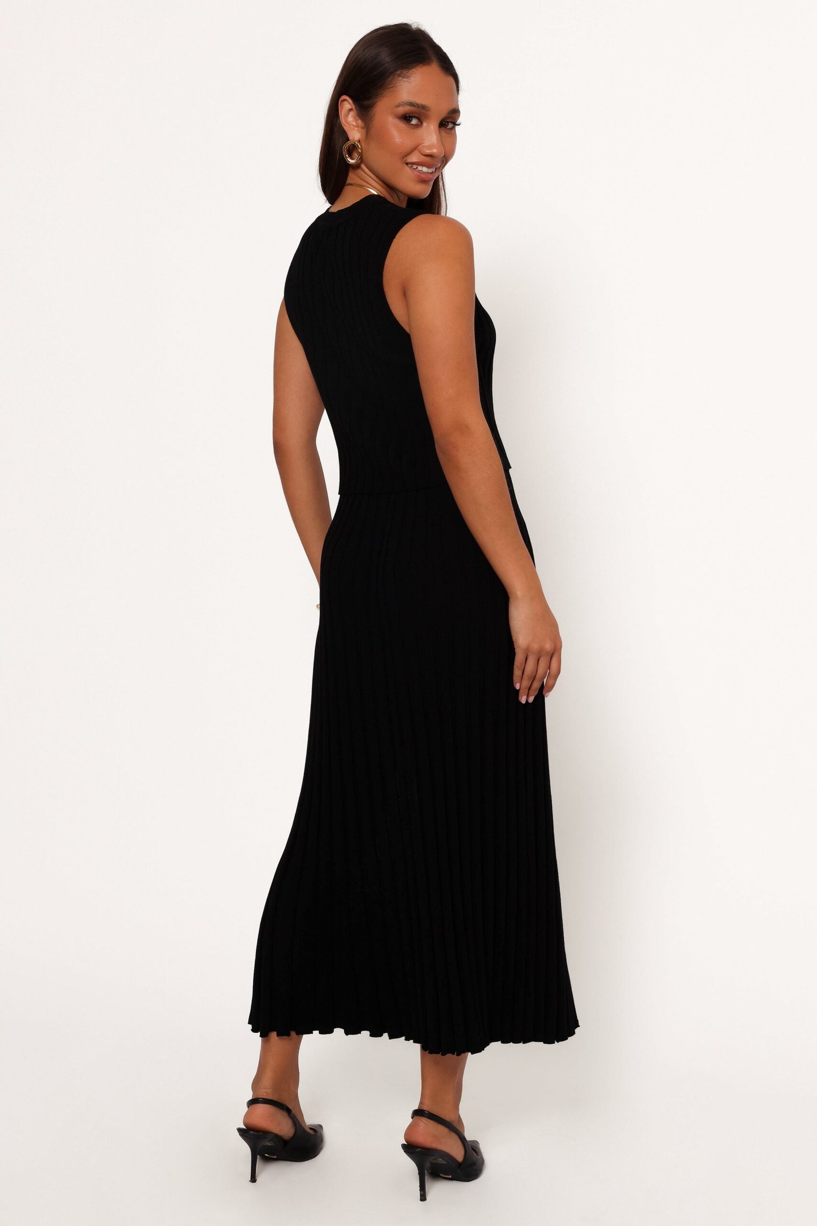 Knit Midi Skirt - Black - Image 4