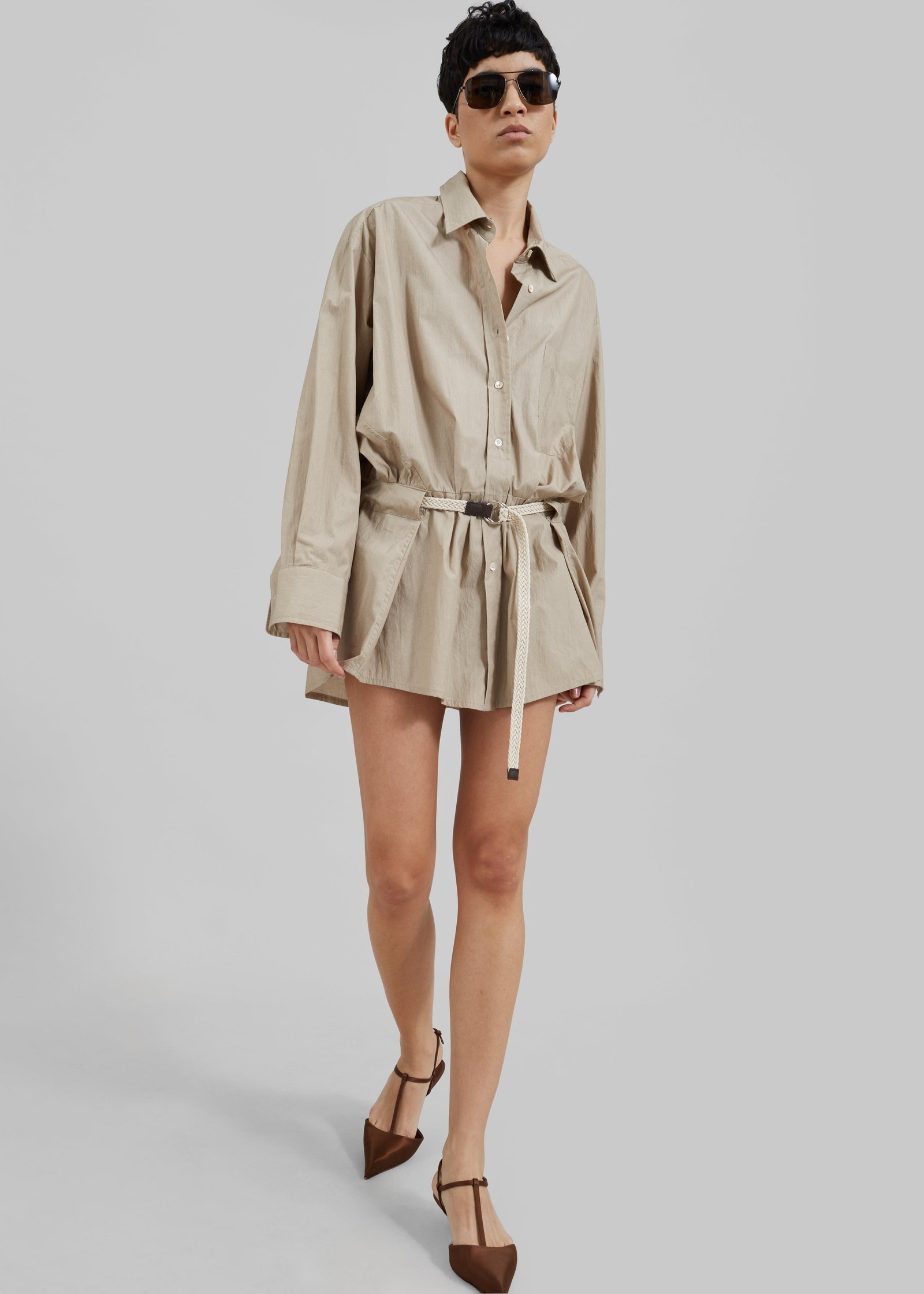 Belted Dress - Beige