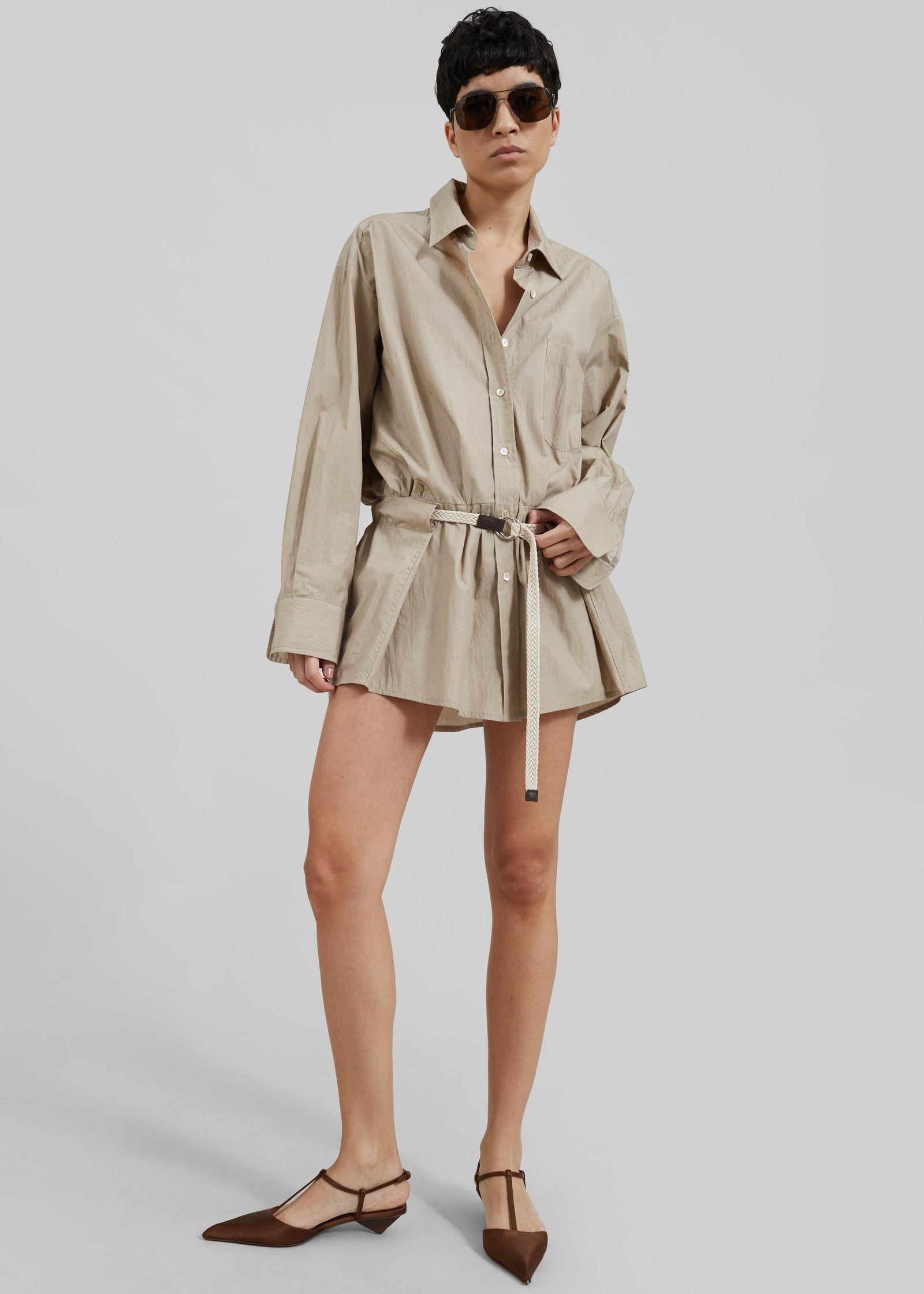 Belted Dress - Beige - Image 6