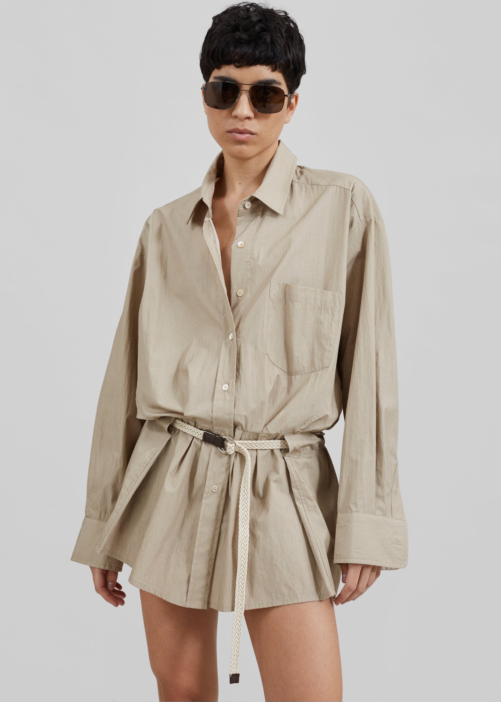 Belted Dress - Beige - Image 5