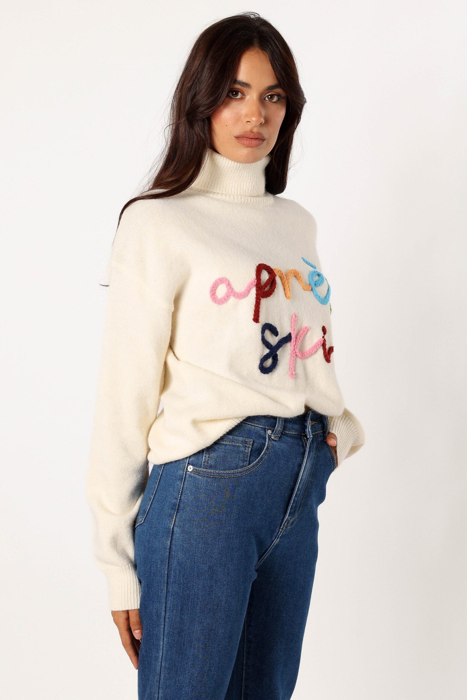 Ski Turtleneck Knit Sweater - Off White - Image 4