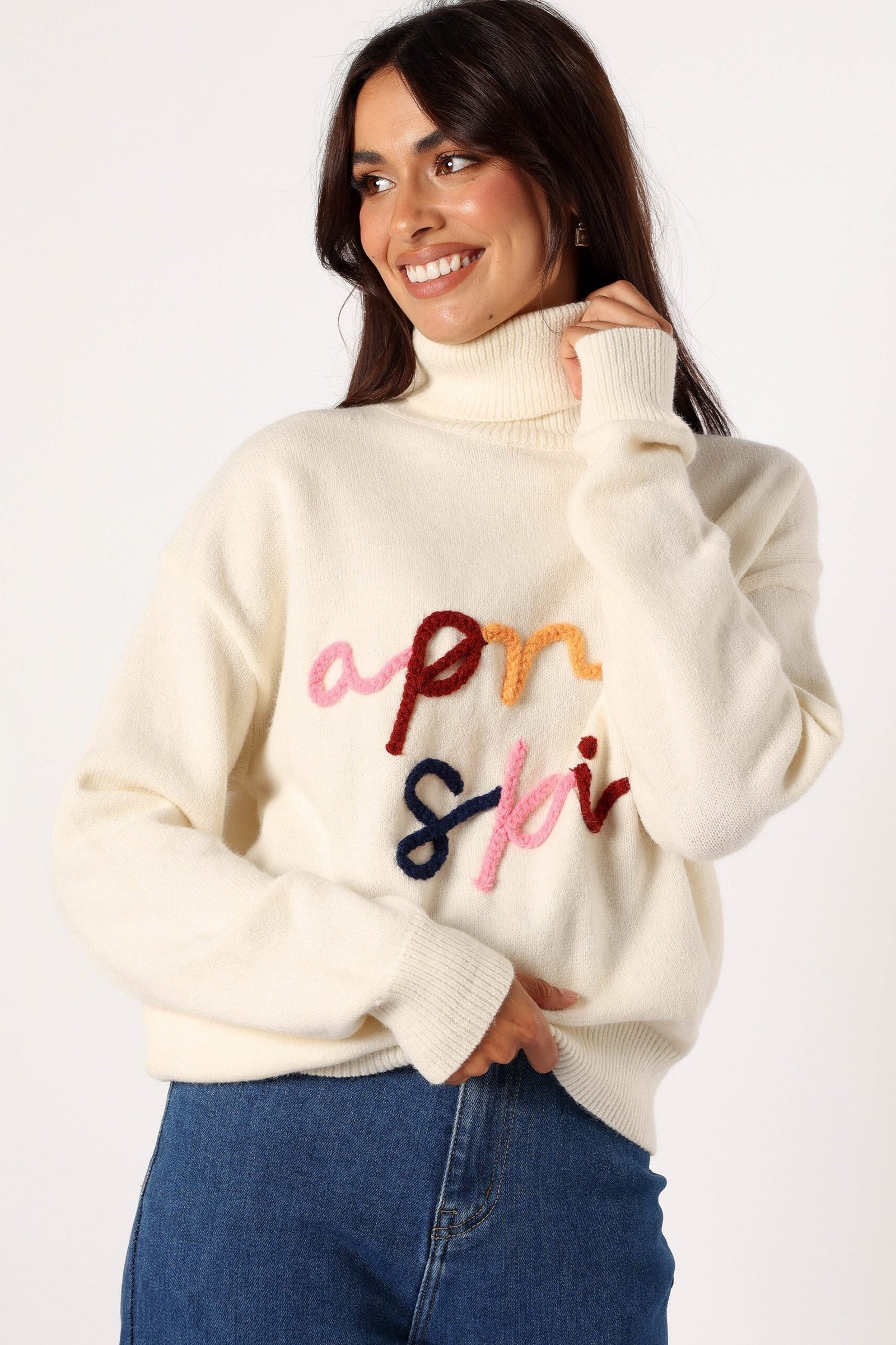 Ski Turtleneck Knit Sweater - Off White - Image 5